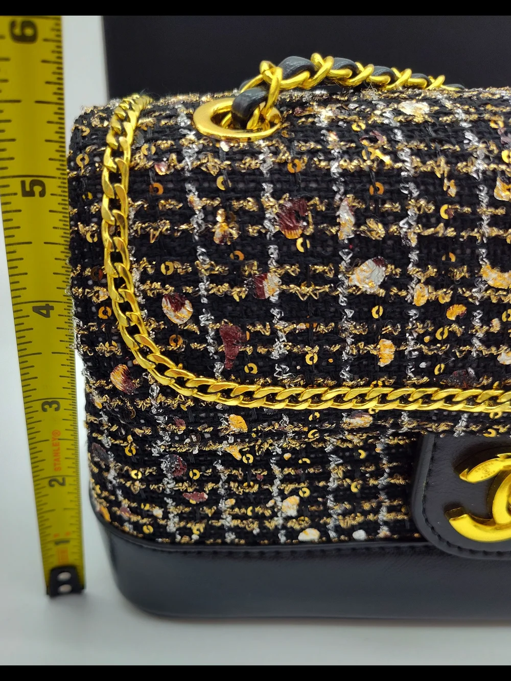 CHANEL black tweed